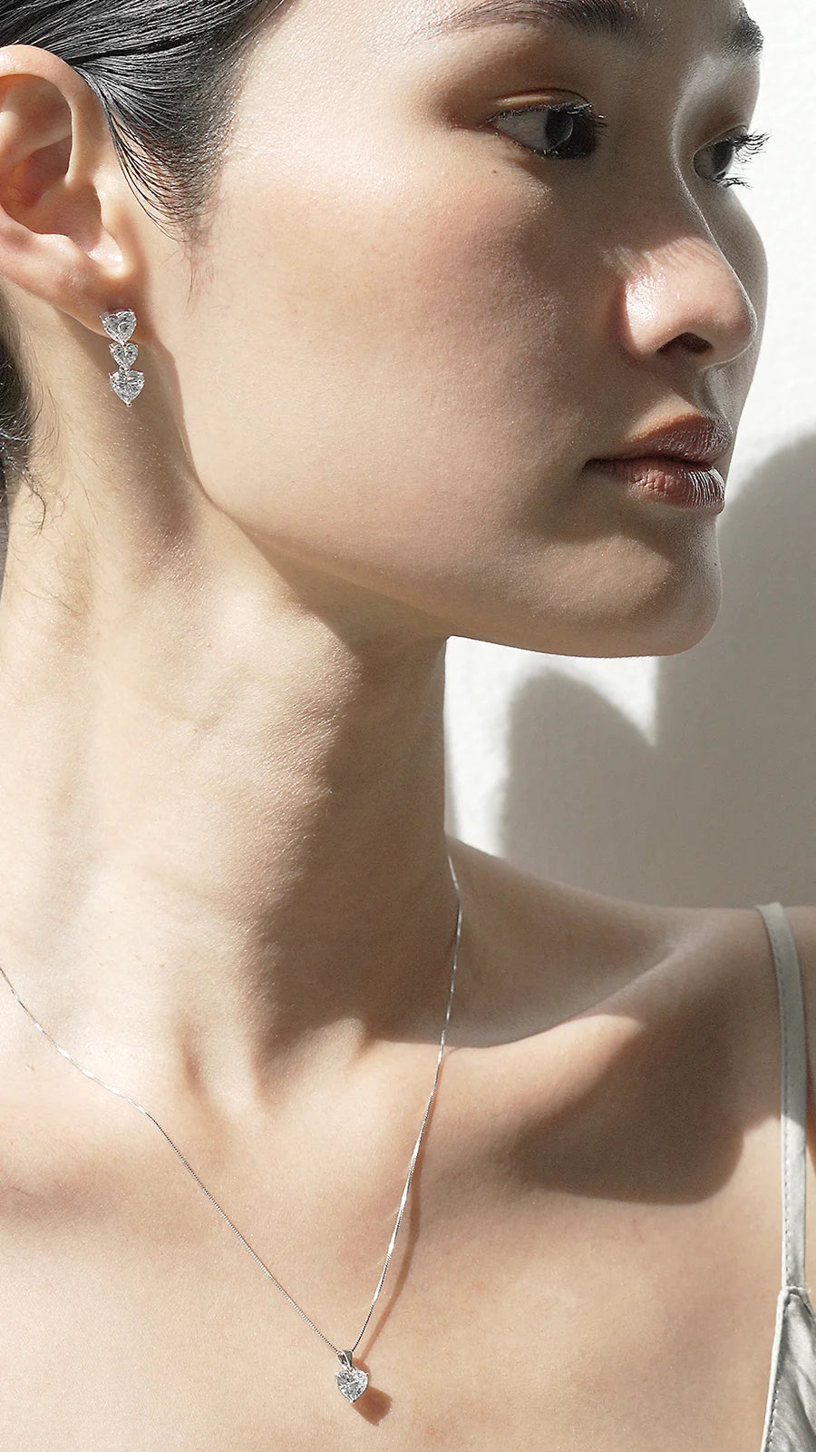 Love Silver Zircon Necklace