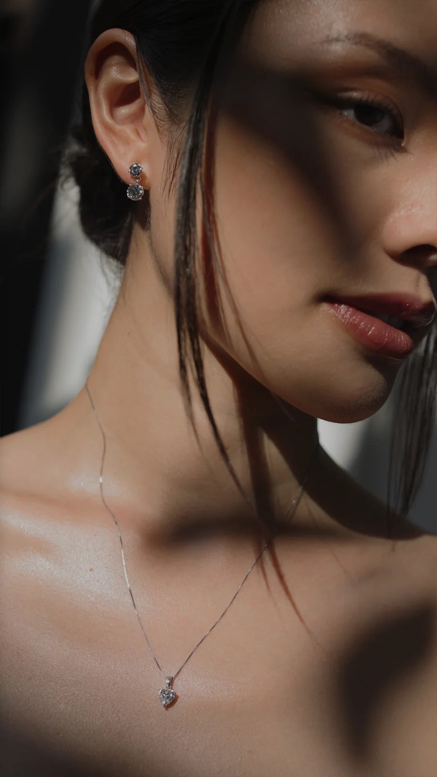 Love Silver Zircon Necklace