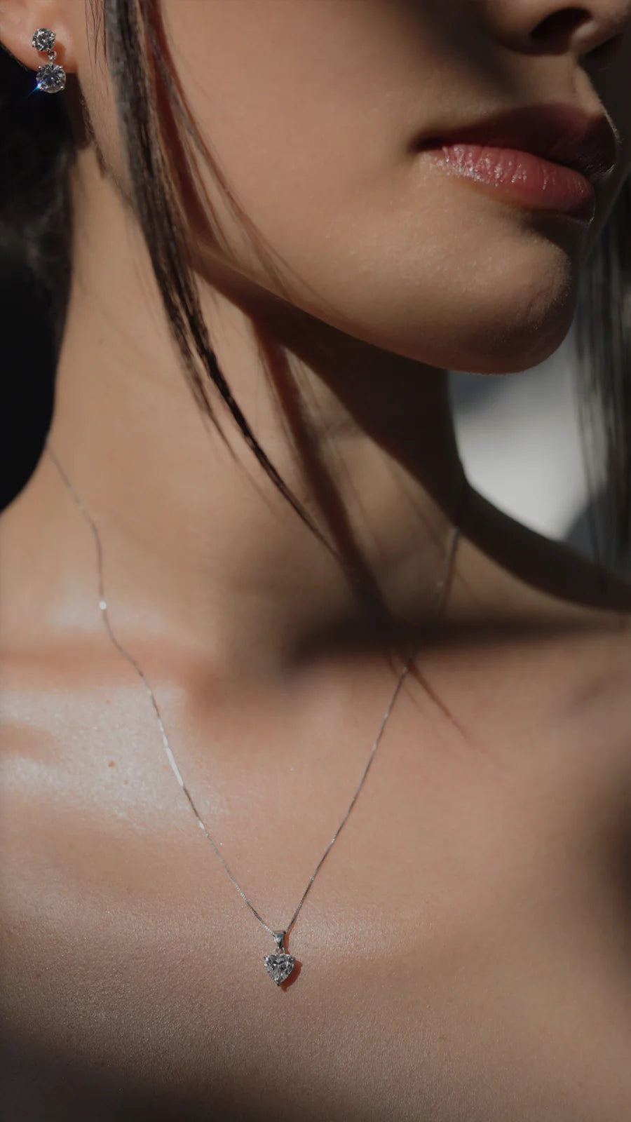 Love Silver Zircon Necklace