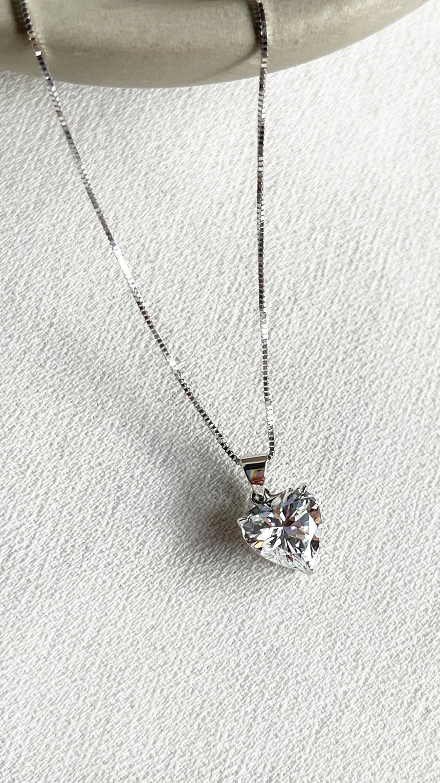 Love Silver Zircon Necklace