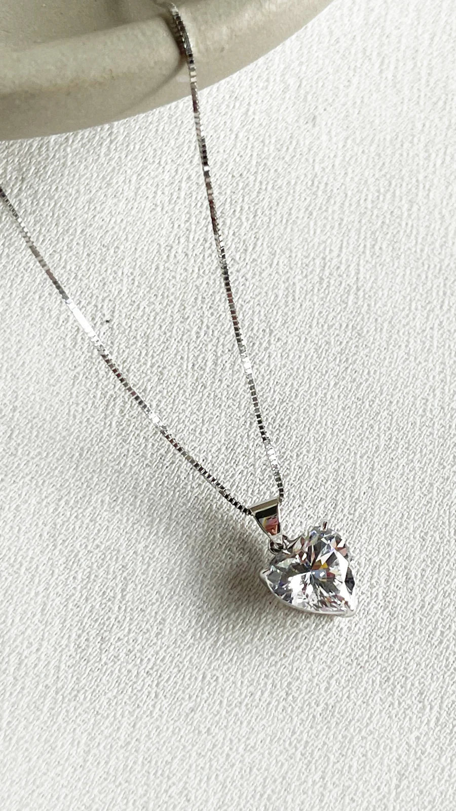 Love Silver Zircon Necklace