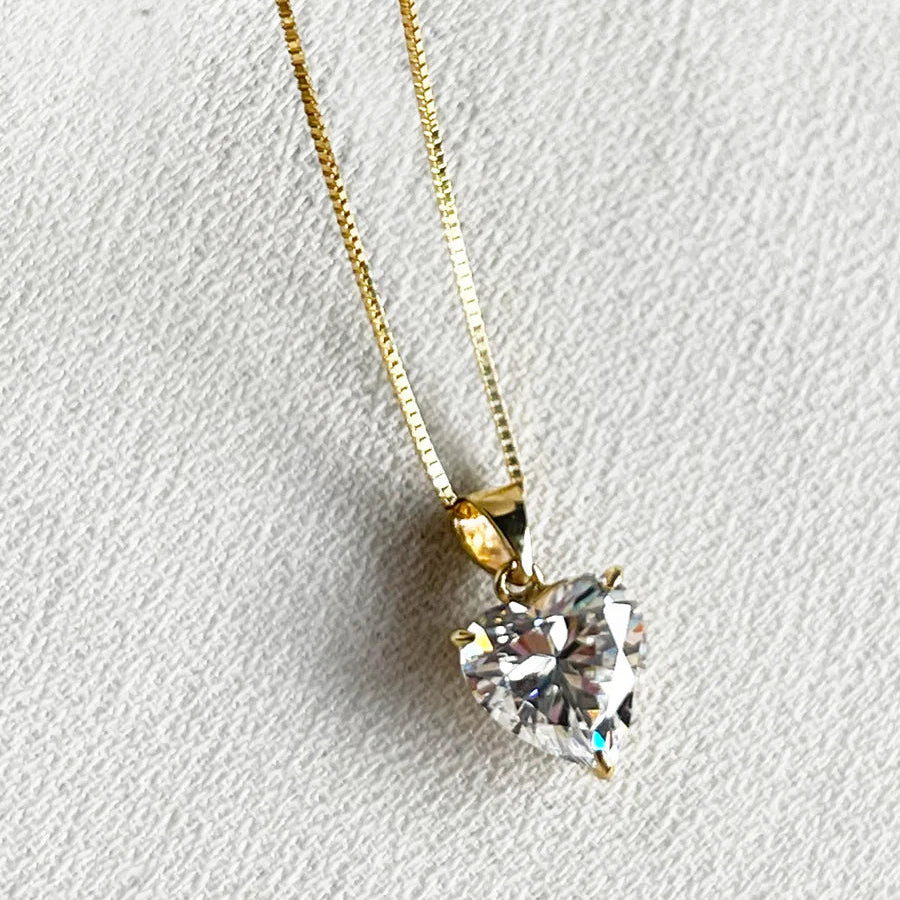 Love Gold Plated Zircon Necklace - ARTSY SILVER