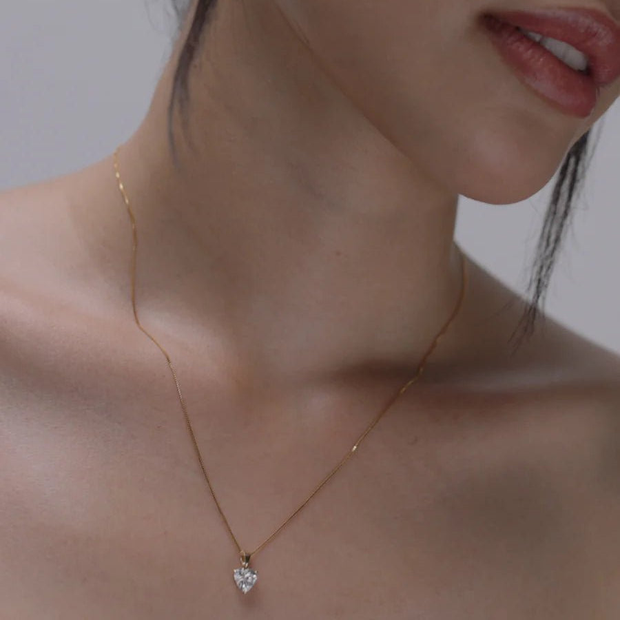Love Gold Plated Zircon Necklace - ARTSY SILVER