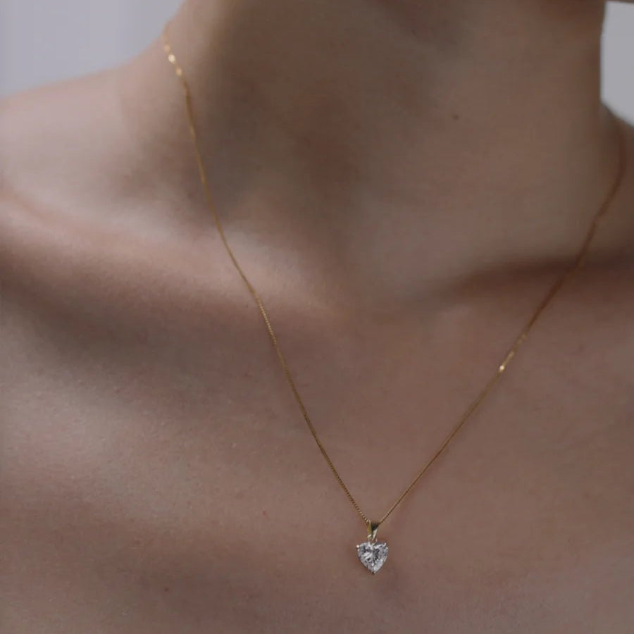 Love Gold Plated Zircon Necklace - ARTSY SILVER