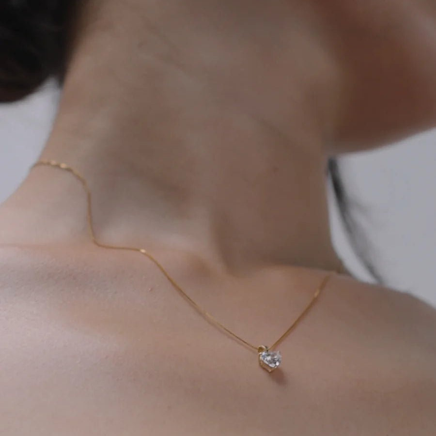 Love Gold Plated Zircon Necklace - ARTSY SILVER