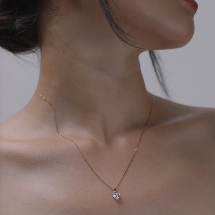 Love Gold Plated Zircon Necklace - ARTSY SILVER
