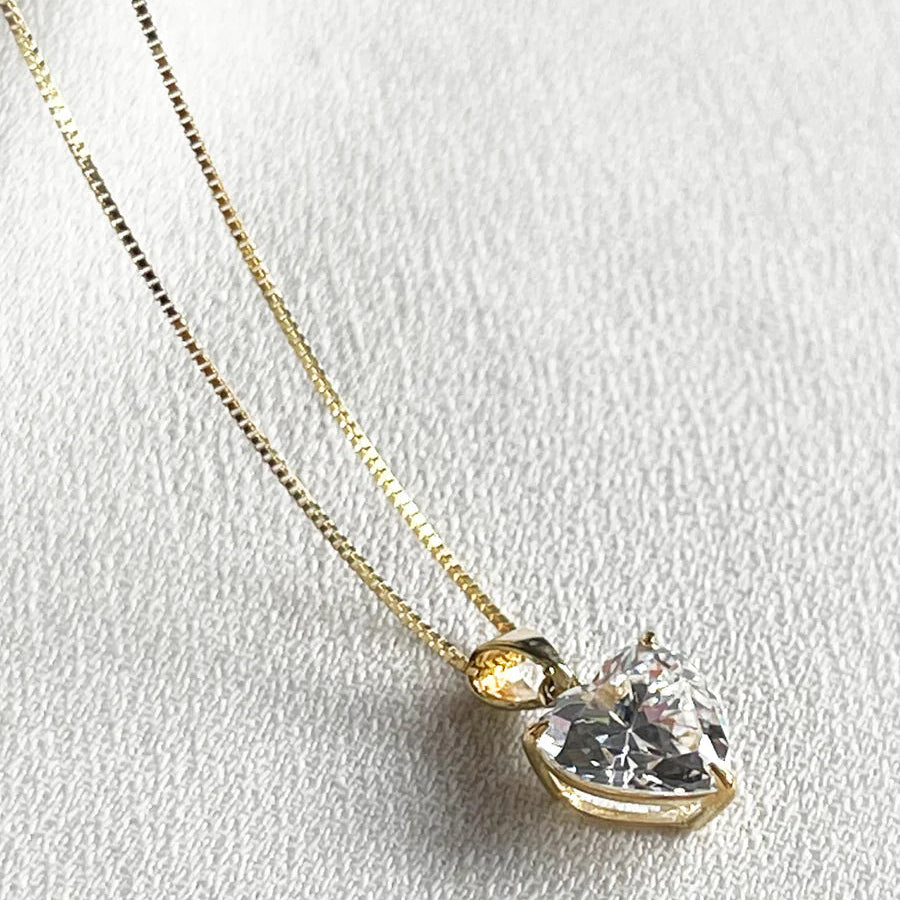 Love Gold Plated Zircon Necklace - ARTSY SILVER