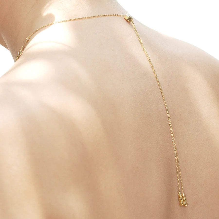 Marquise And Round Stones Adjustable Necklace - ARTSY SILVER