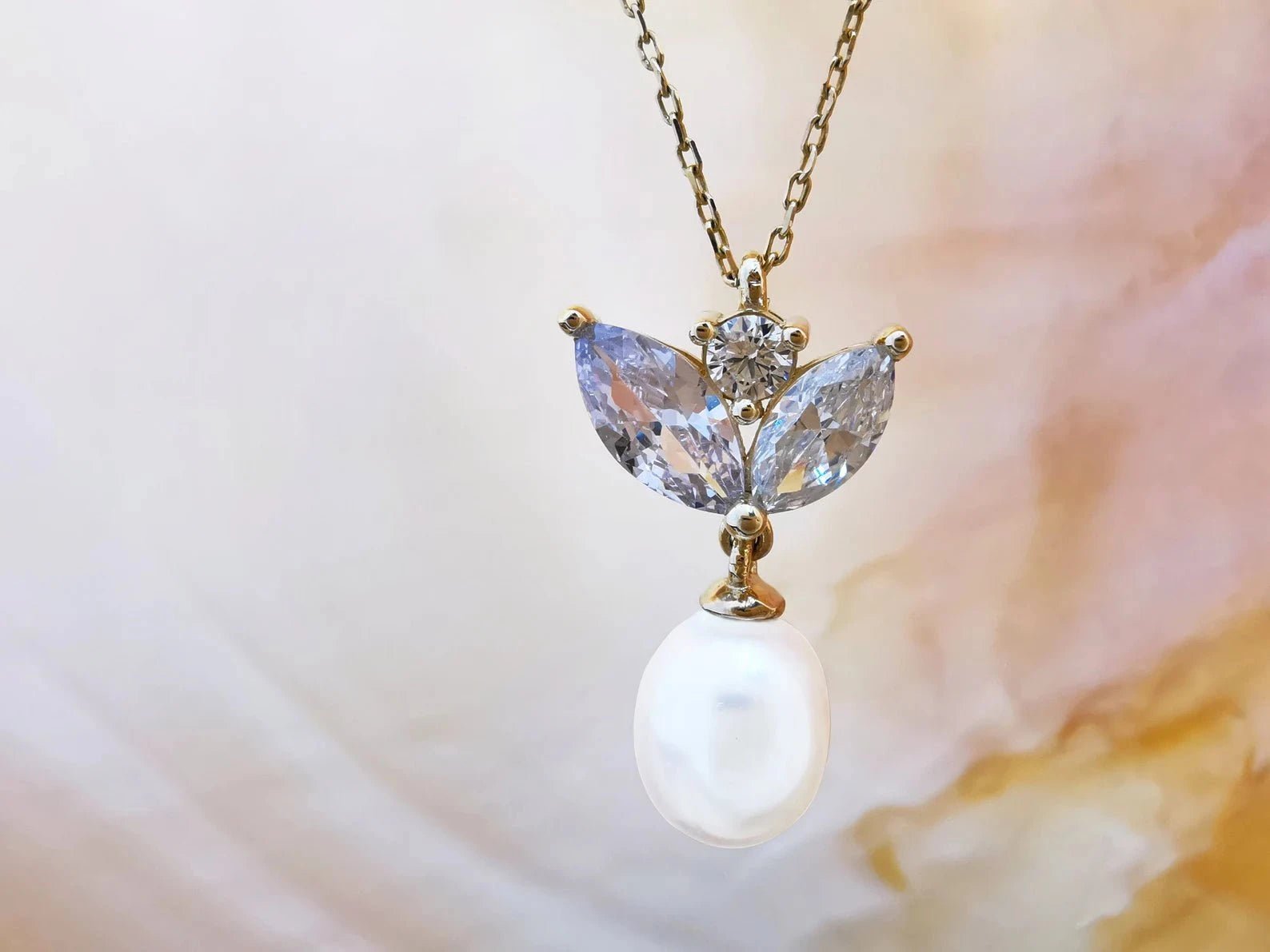 Marquise Pearl Necklace - ARTSY SILVER