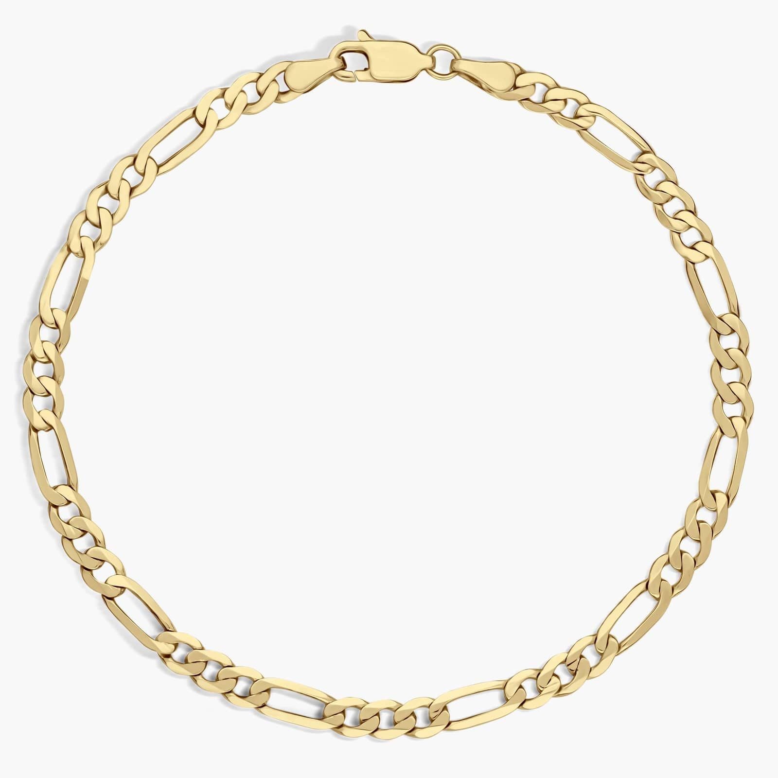 Figaro-Link-Bracelet-4mm-Gold-Plating