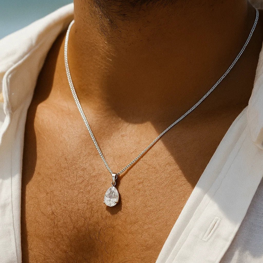 White Ghost Men Necklace - ARTSY SILVER