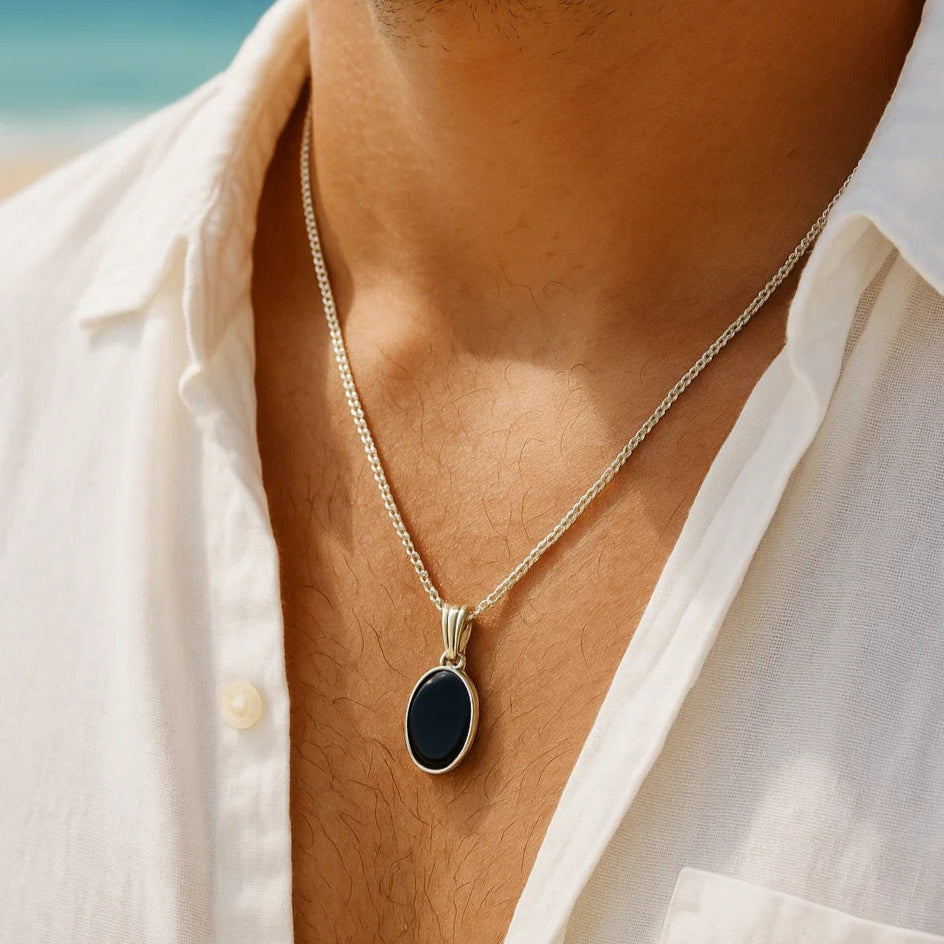 Black Onyx Oval Pendant