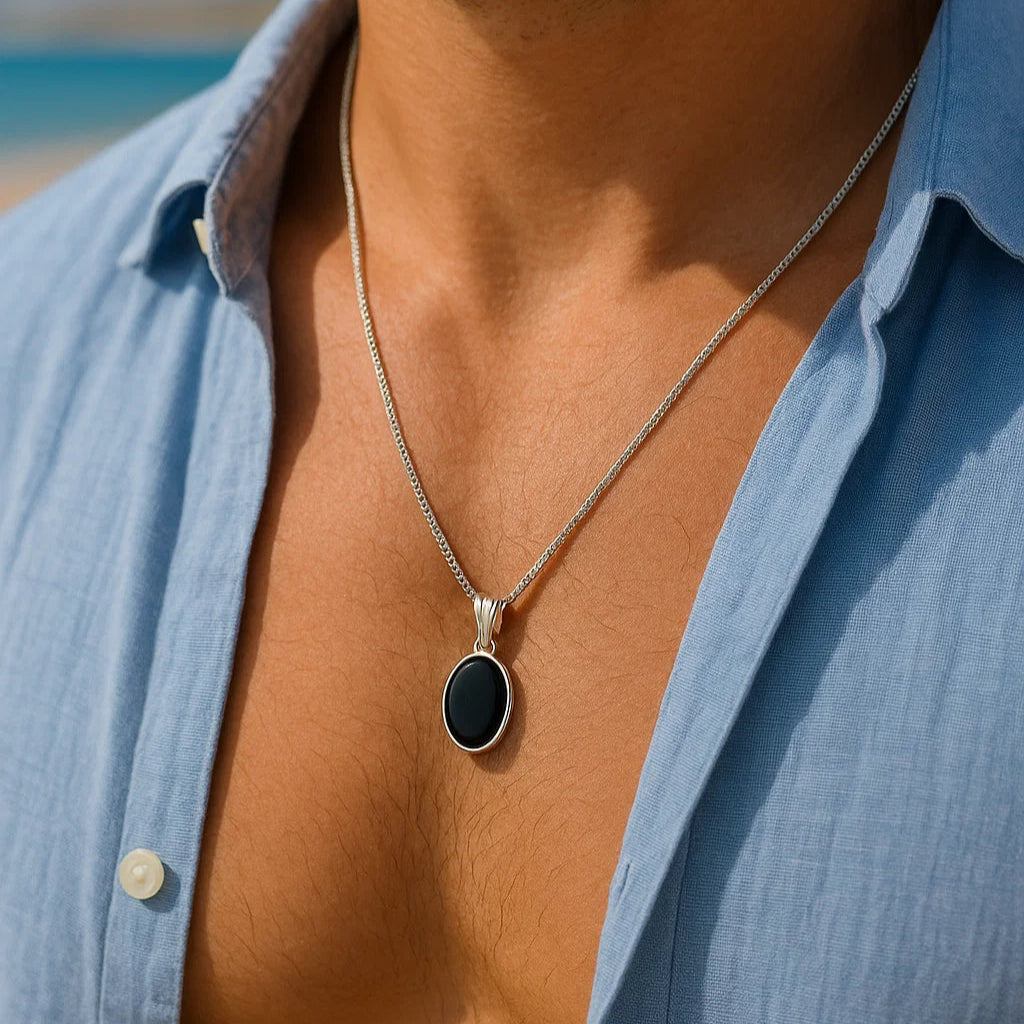 Black Onyx Oval Pendant