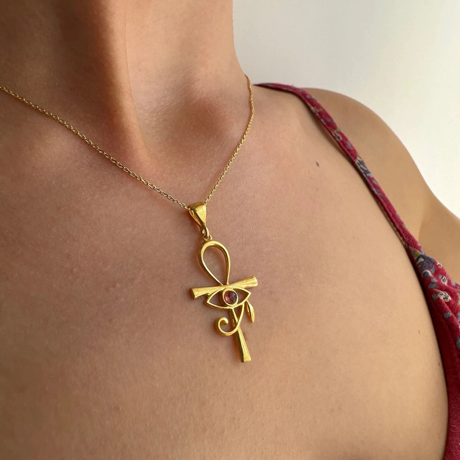 Modern Twist Ankh Necklace - ARTSY SILVER