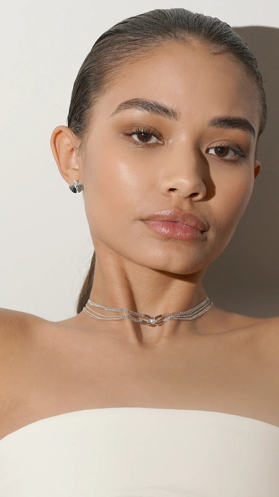 Multi Chain Adjustable Silver Necklace - ARTSY SILVER