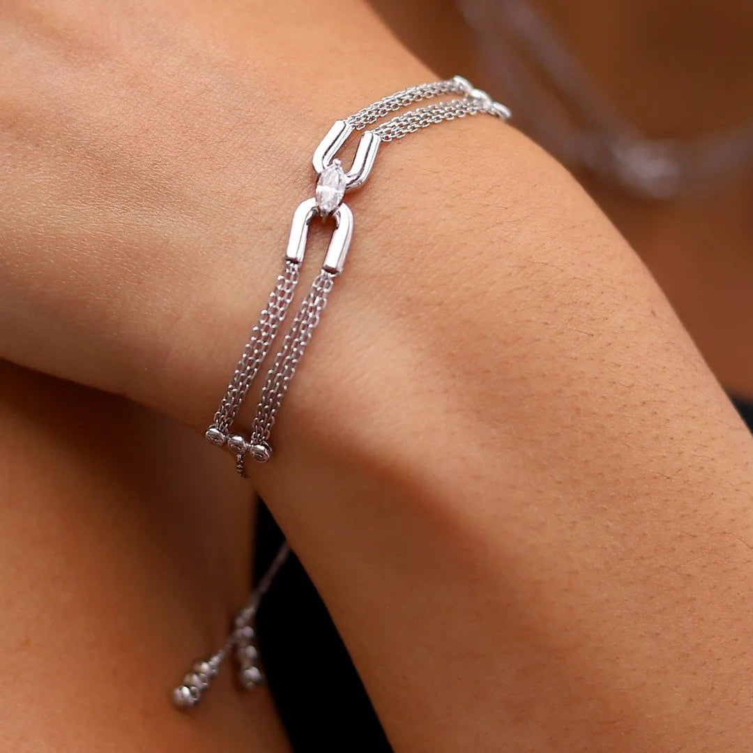 Multi Chains Silver Bracelet - ARTSY SILVER