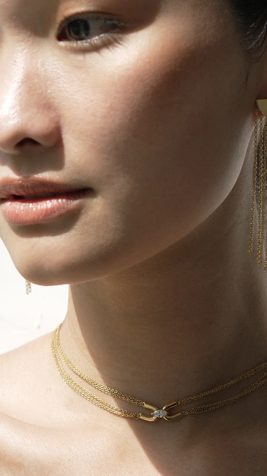 Multi Chains Adjustable Necklace Gold Plating - ARTSY SILVER