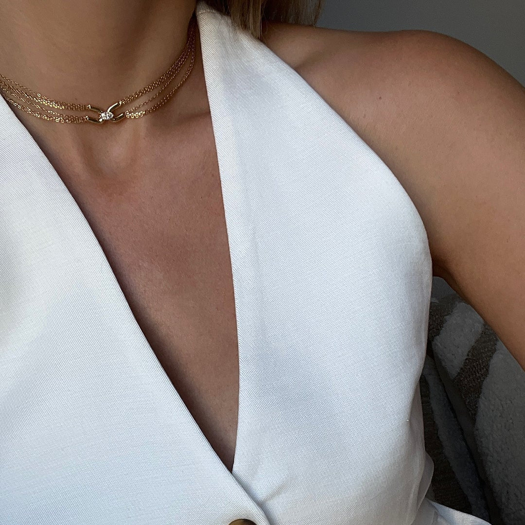 Multi Chains Adjustable Necklace Gold Plating - ARTSY SILVER