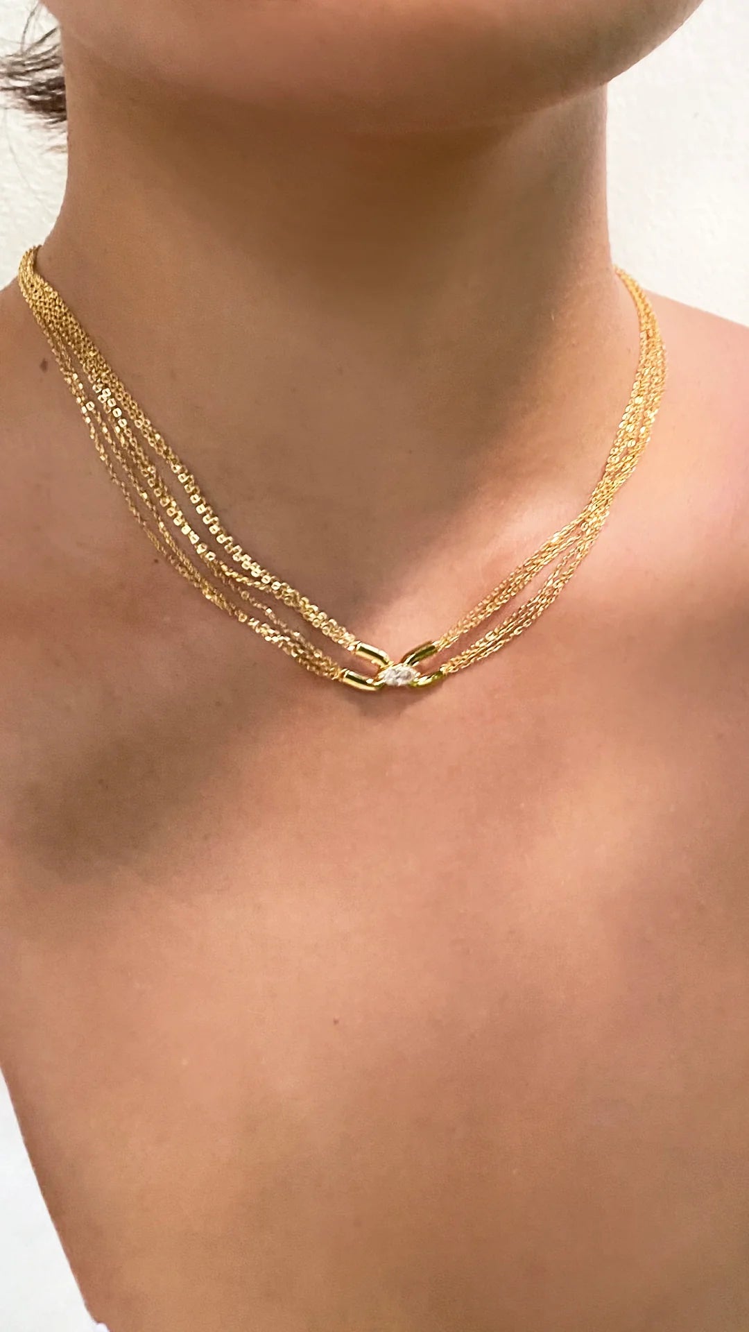 Multi Chains Adjustable Necklace Gold Plating - ARTSY SILVER