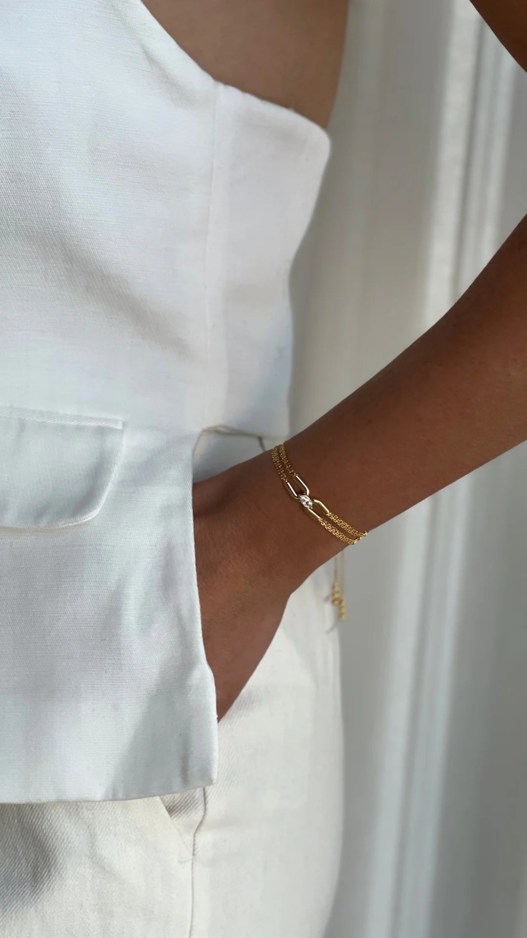 Multi Cahin Necklace & Bracelet Set