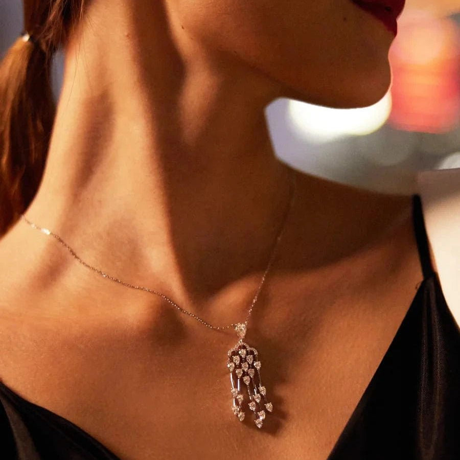 Flawless Queen Adjustable Zircon Necklace - ARTSY SILVER