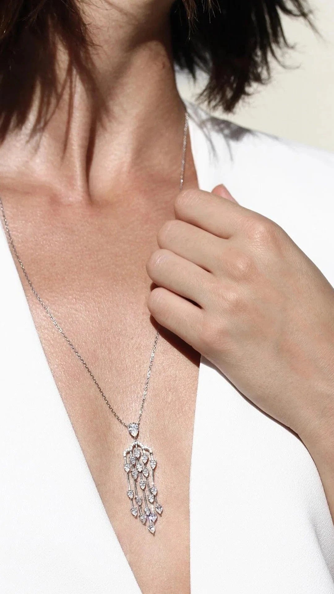 Flawless Queen Adjustable Zircon Necklace - ARTSY SILVER