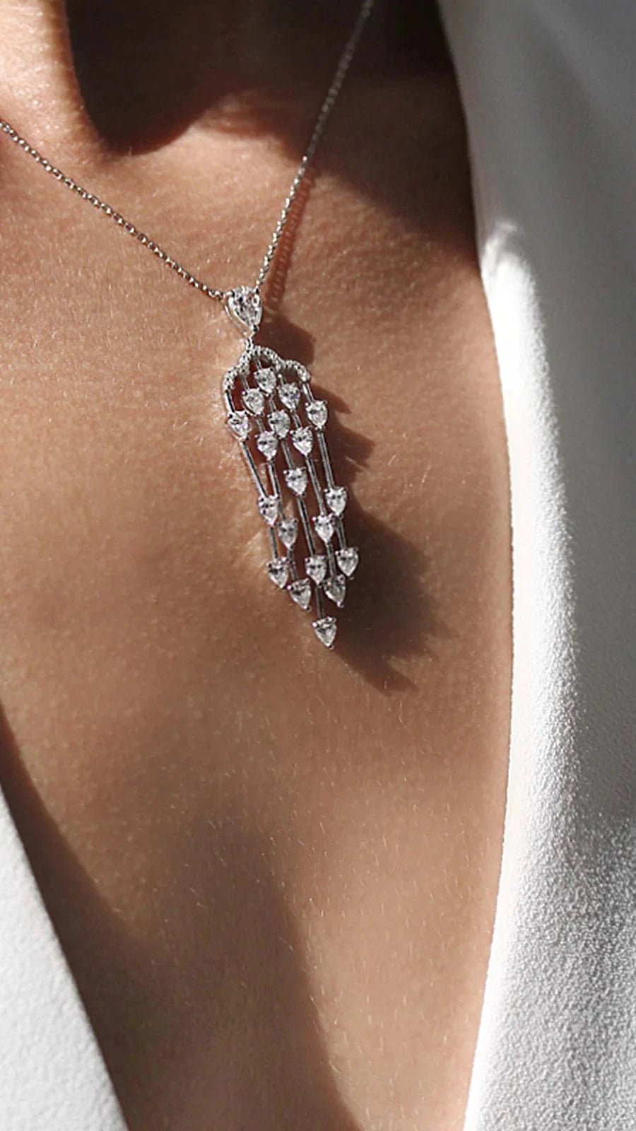 Flawless Queen Adjustable Zircon Necklace - ARTSY SILVER