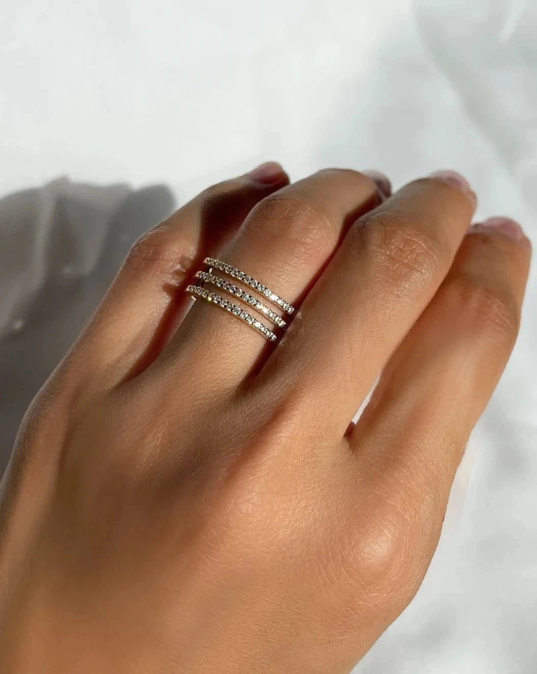 Multi Zircon Stone Ring Gold Plating - ARTSY SILVER