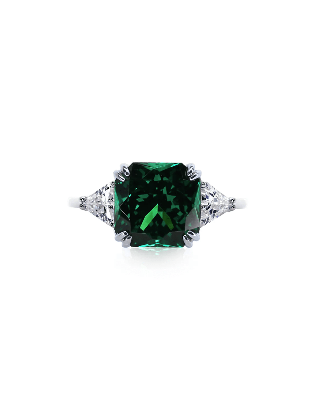 Muse Emerald Ring - ARTSY SILVER