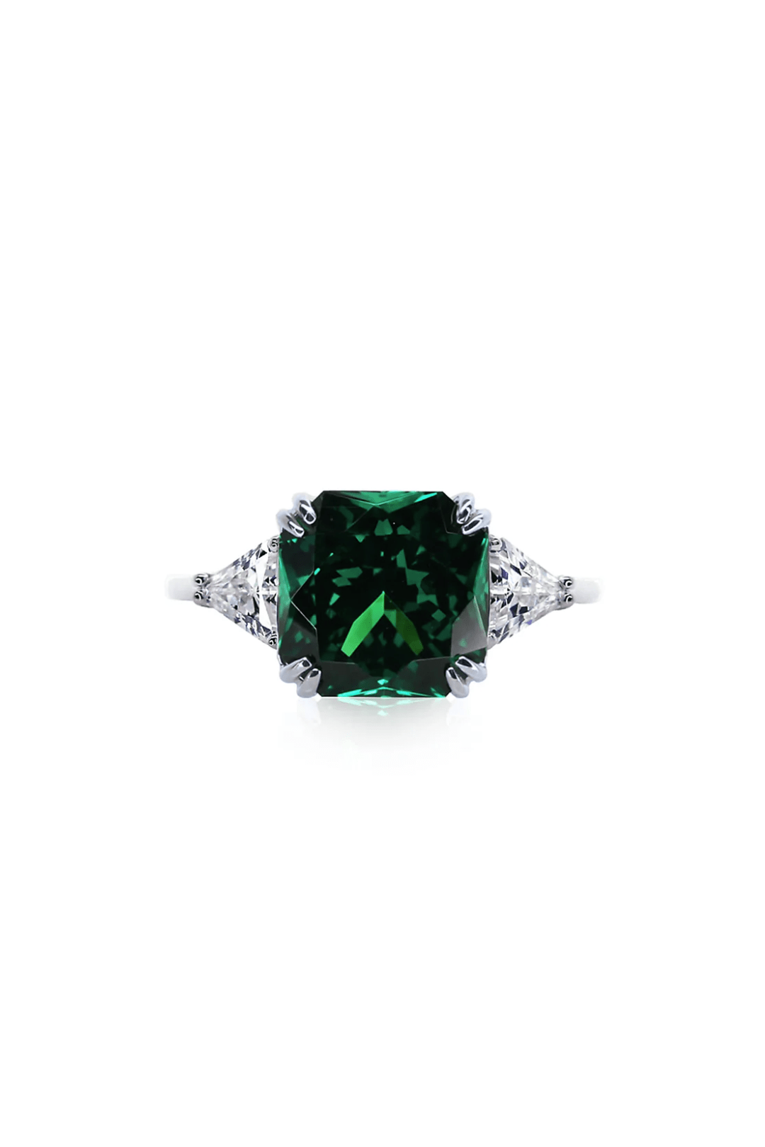 Muse Emerald Ring - ARTSY SILVER