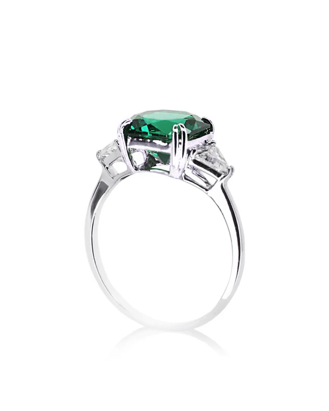 Muse Emerald Ring - ARTSY SILVER