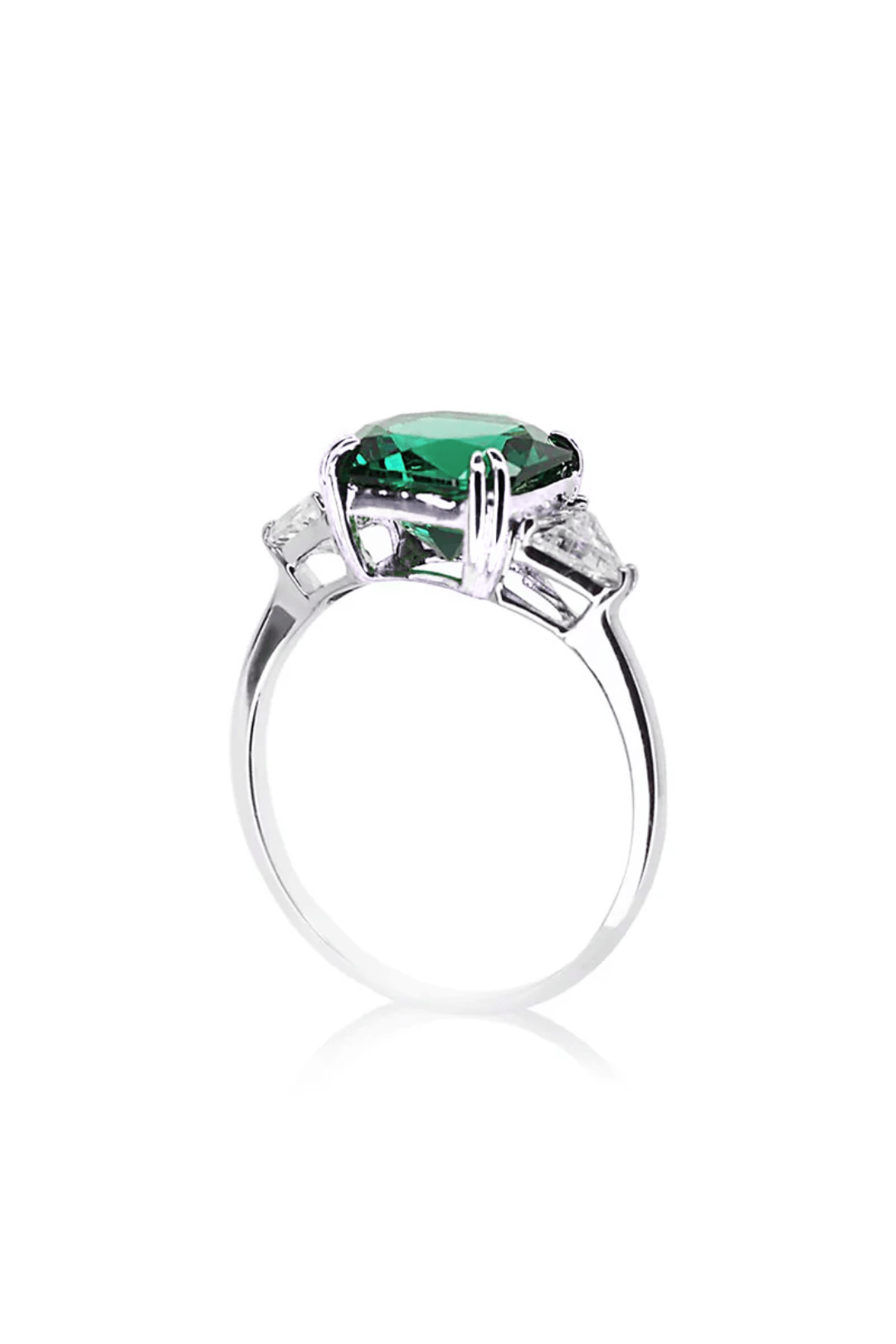 Muse Emerald Ring - ARTSY SILVER