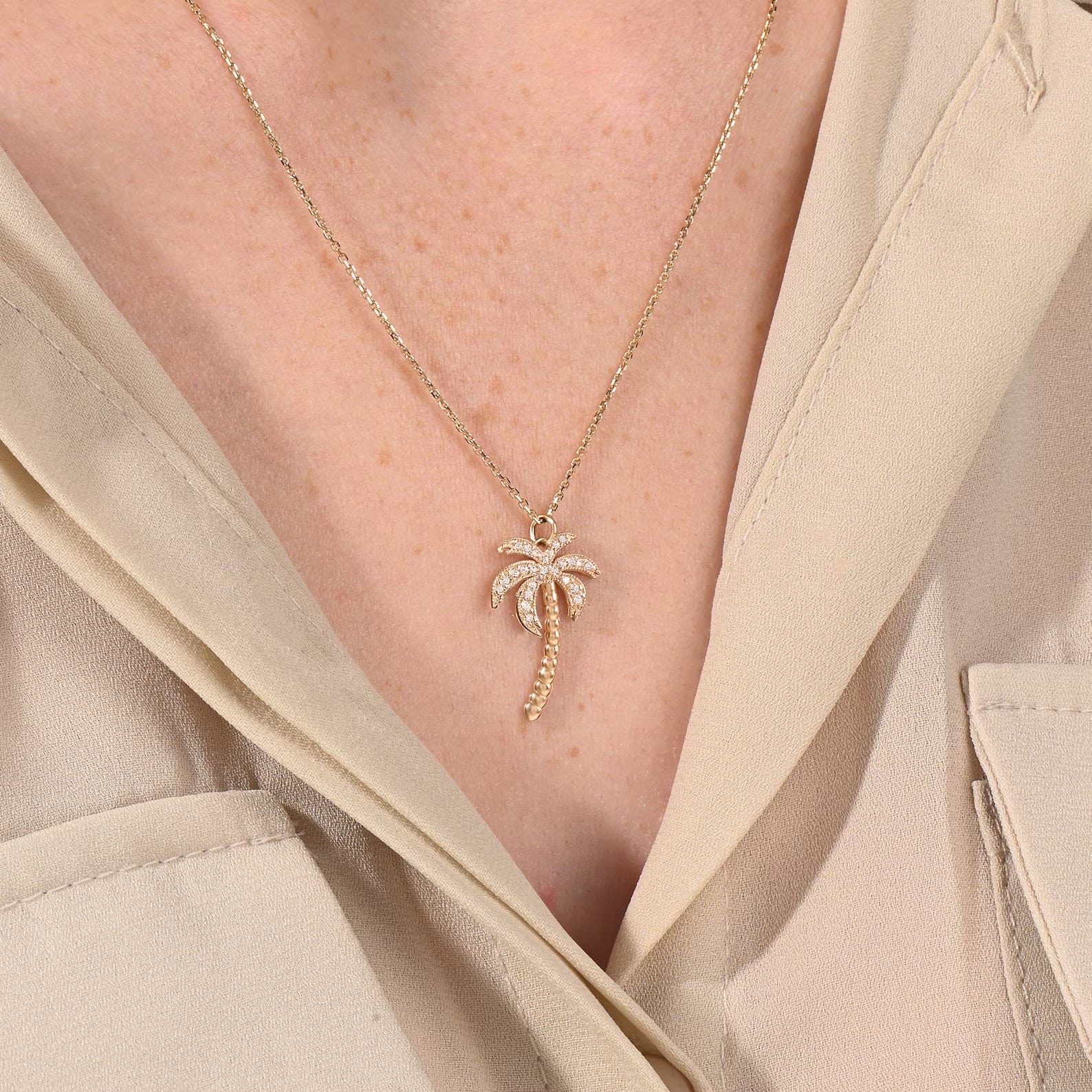 Palm Tree Necklace - ARTSY SILVER