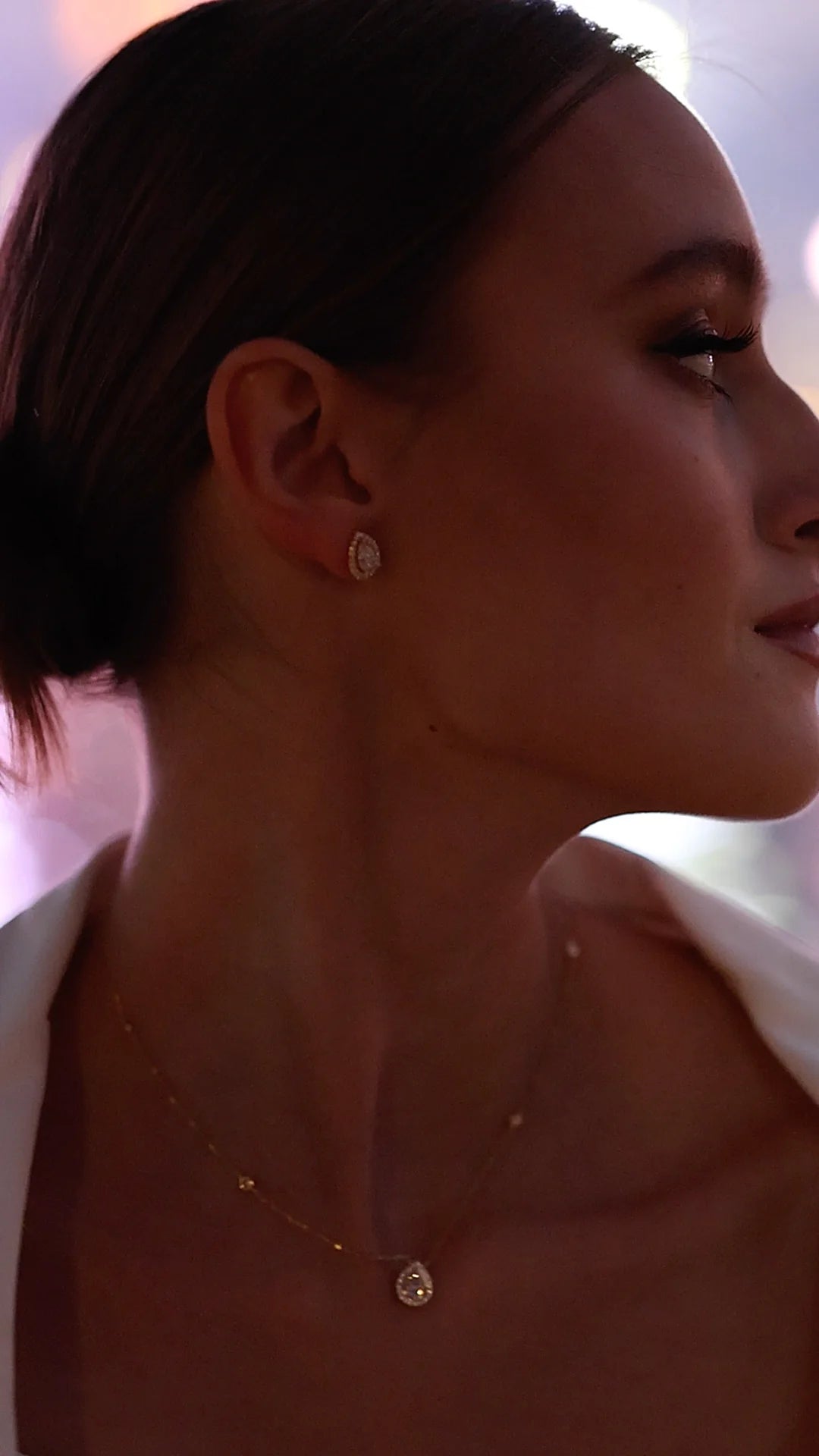 Swan Lake Pear Gold Plated Necklace - ARTSY SILVER