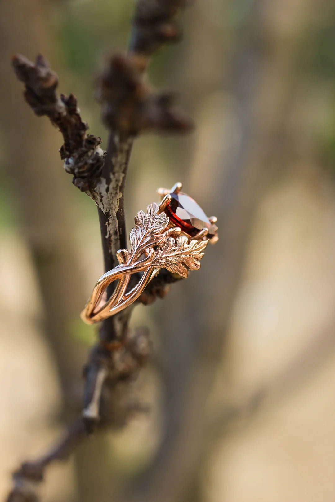 Pear Cut Garnet Stone Ring