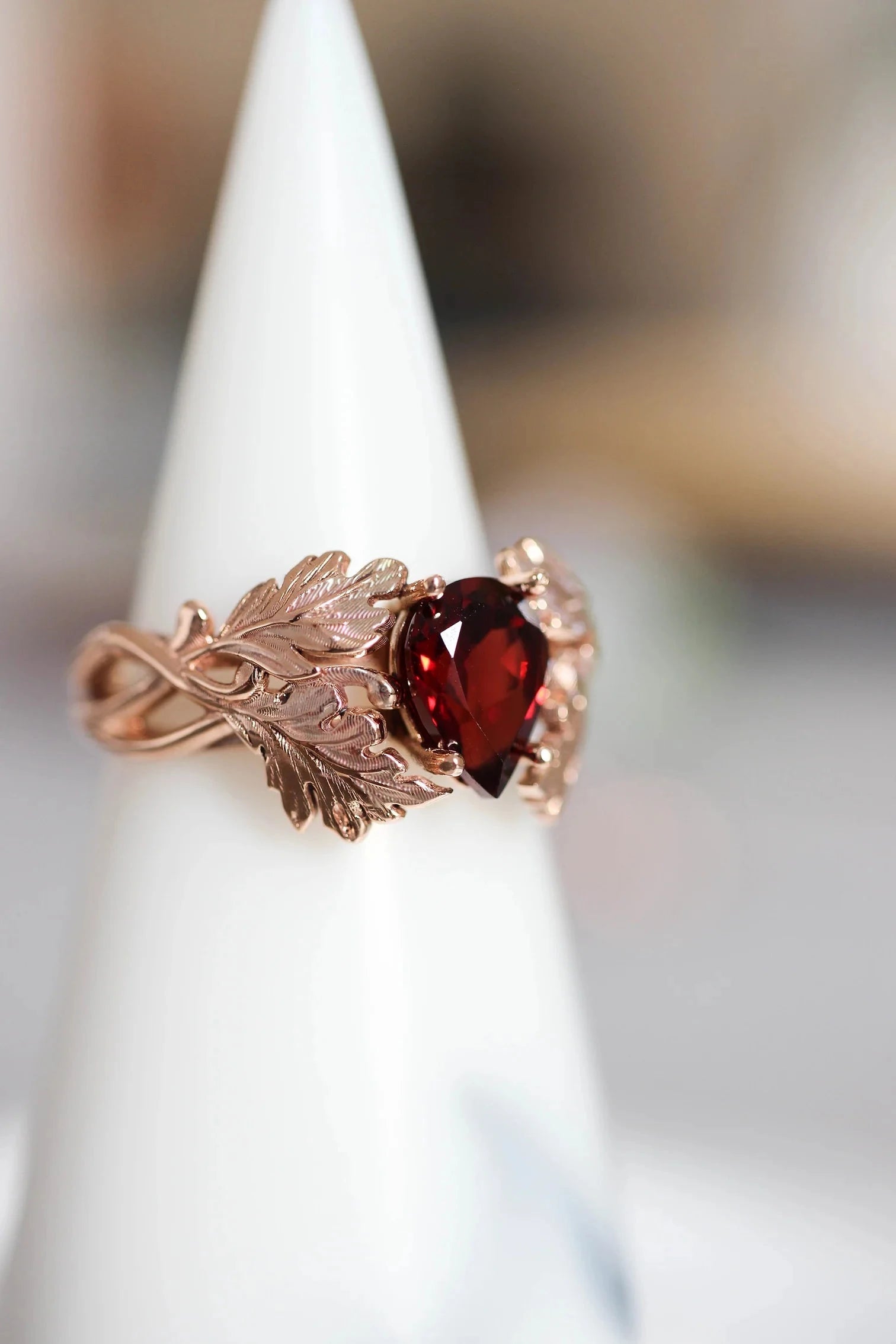 Fiery Garnet Gem Ring - ARTSY SILVER