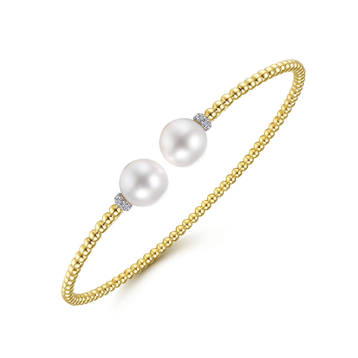 Pearl Pop Open Bangle - ARTSY SILVER