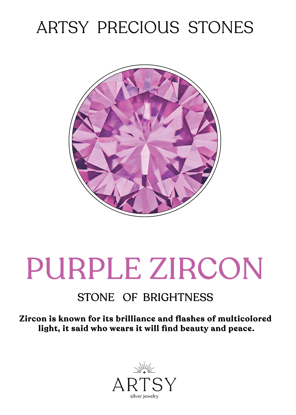 Up Purple Zircon Necklace - ARTSY SILVER