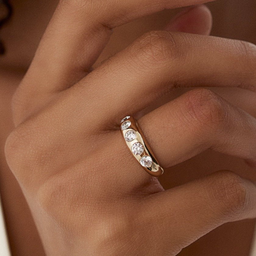 City Moon Zircon Band - ARTSY SILVER