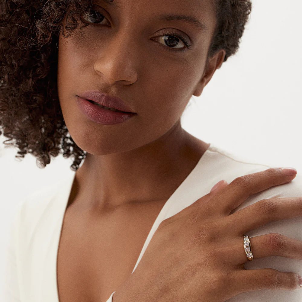 City Moon Zircon Band - ARTSY SILVER