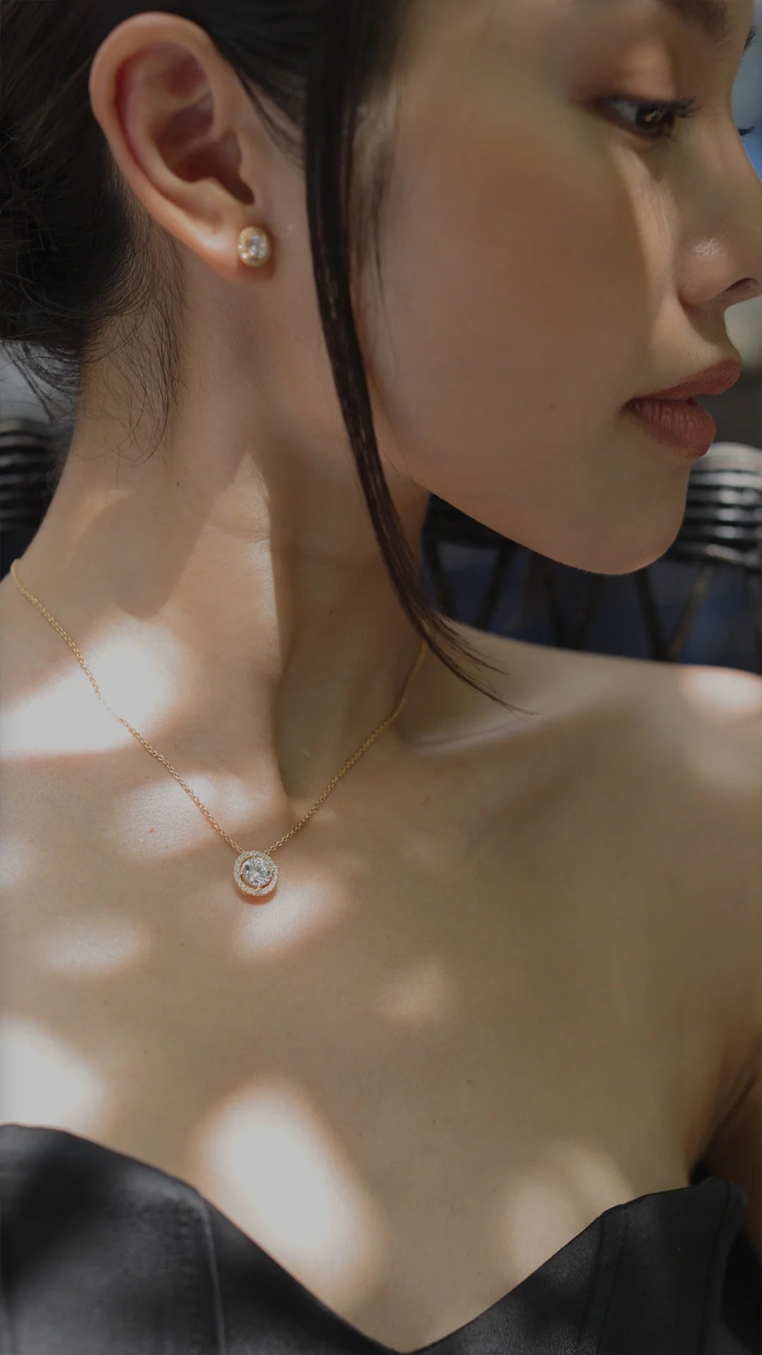 Round Zircon Stones Necklace Gold Plating - ARTSY SILVER