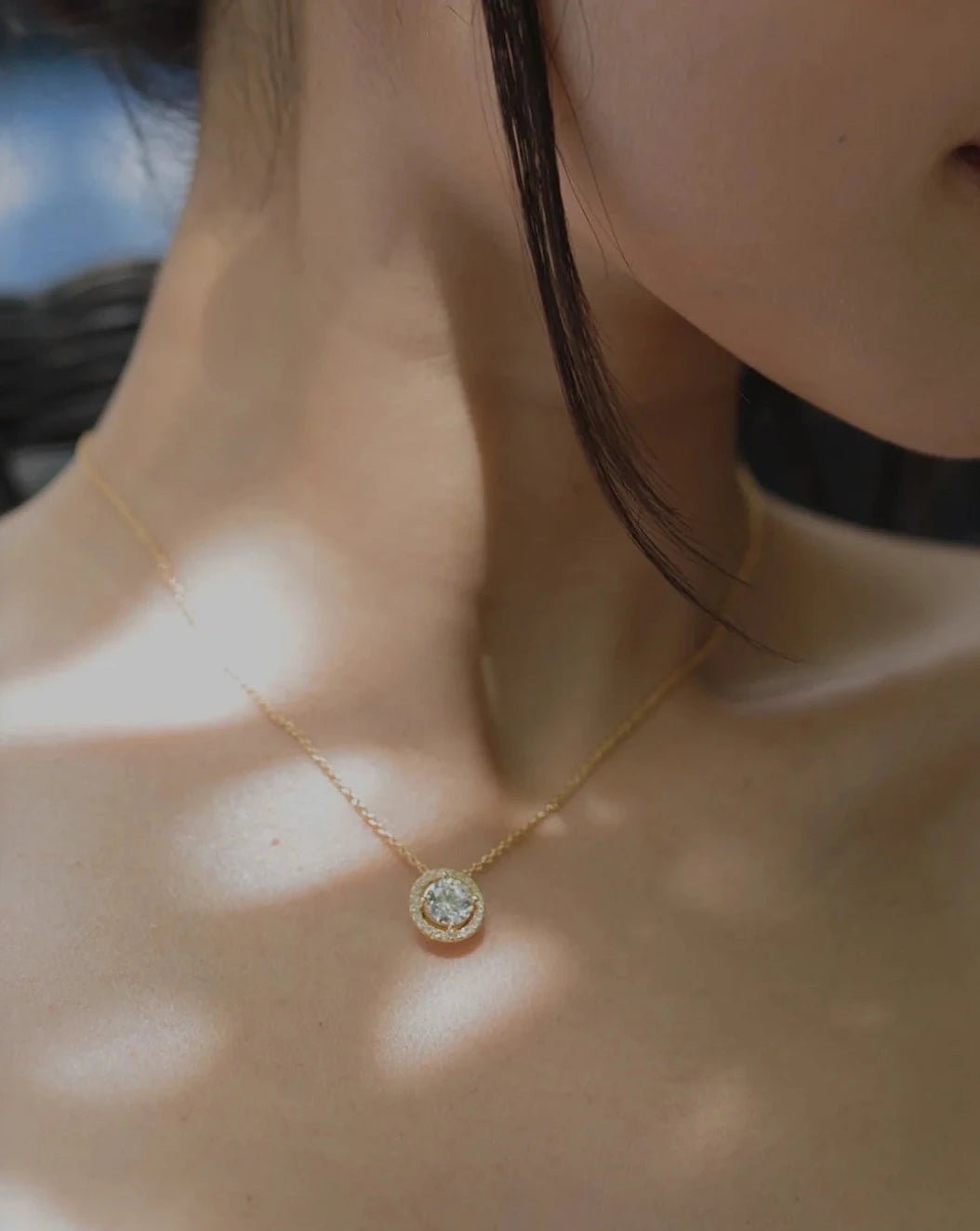 Round Zircon Stones Necklace Gold Plating - ARTSY SILVER