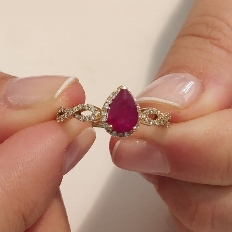 Miraculous Ruby Stone Ring - ARTSY SILVER