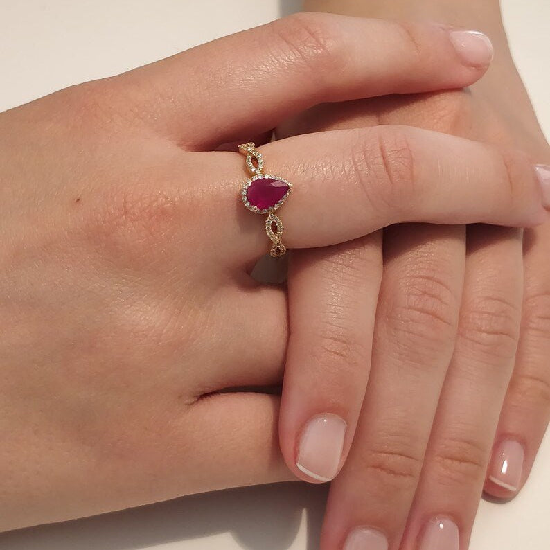 Miraculous Ruby Stone Ring - ARTSY SILVER