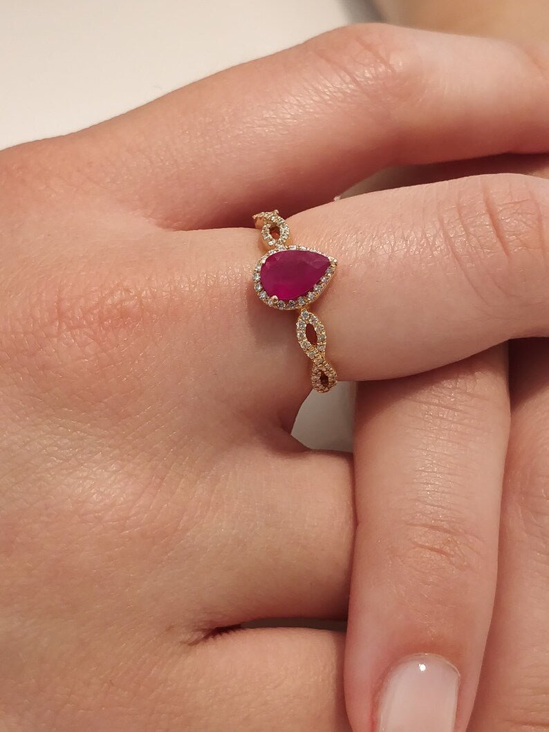 Miraculous Ruby Stone Ring - ARTSY SILVER