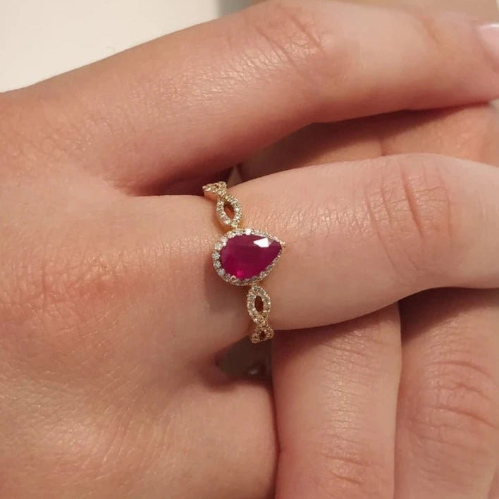 Miraculous Ruby Stone Ring - ARTSY SILVER