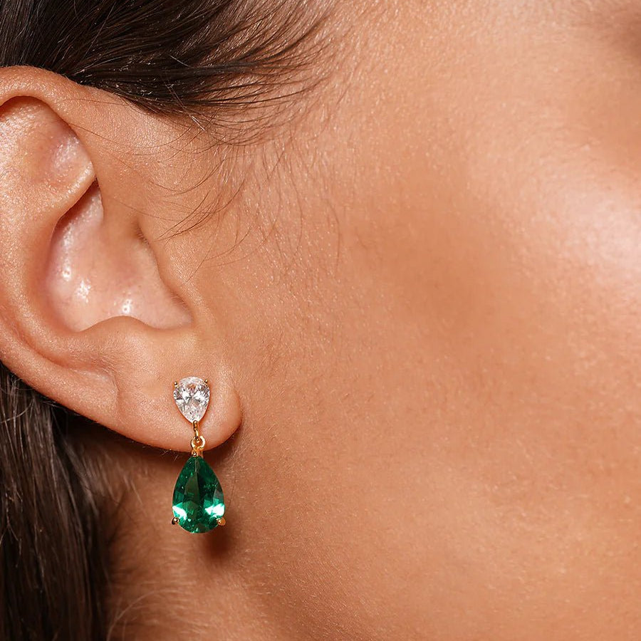 Matcha Emerald Earrings - ARTSY SILVER