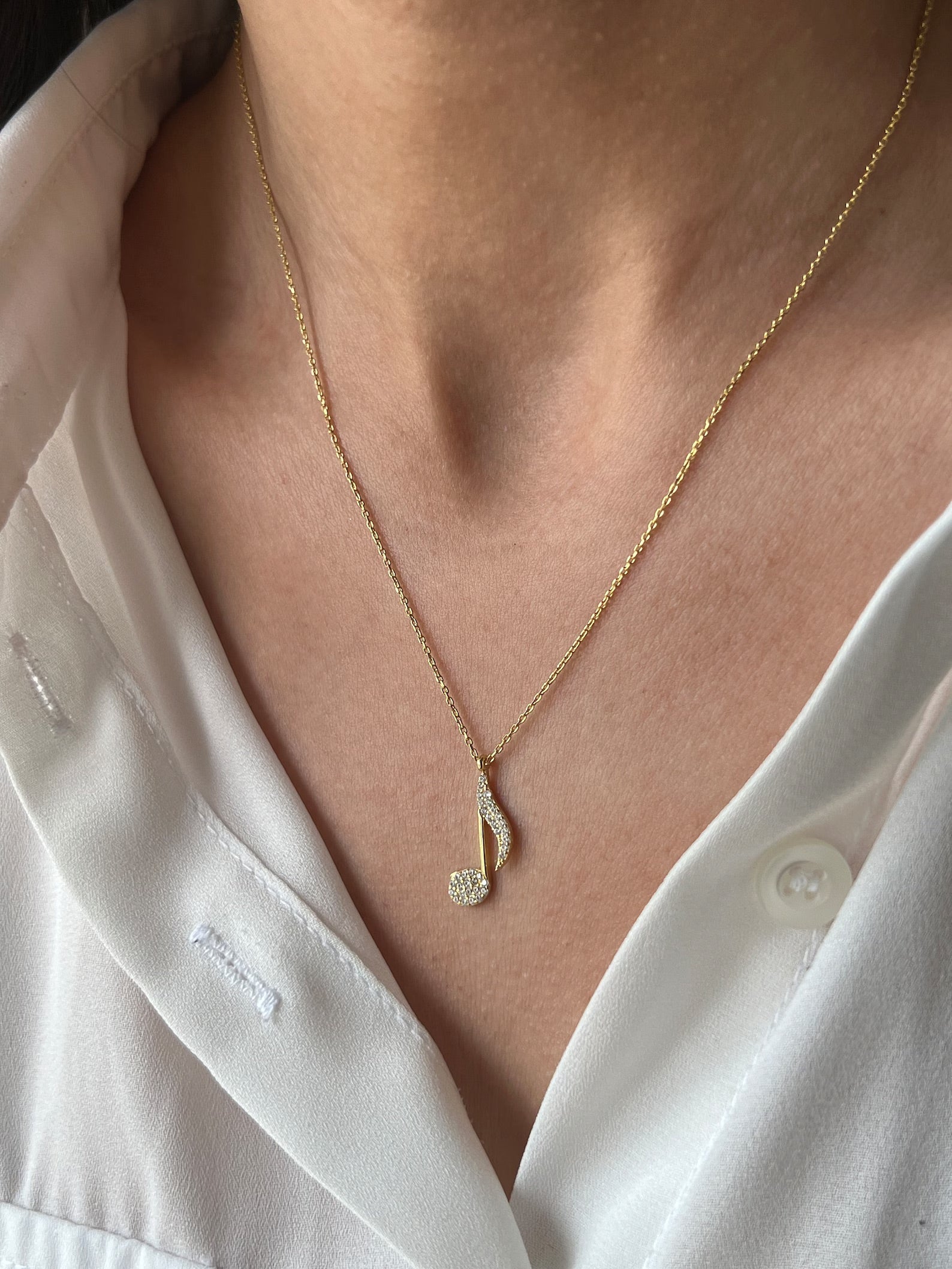 Musical Note Necklace - ARTSY SILVER