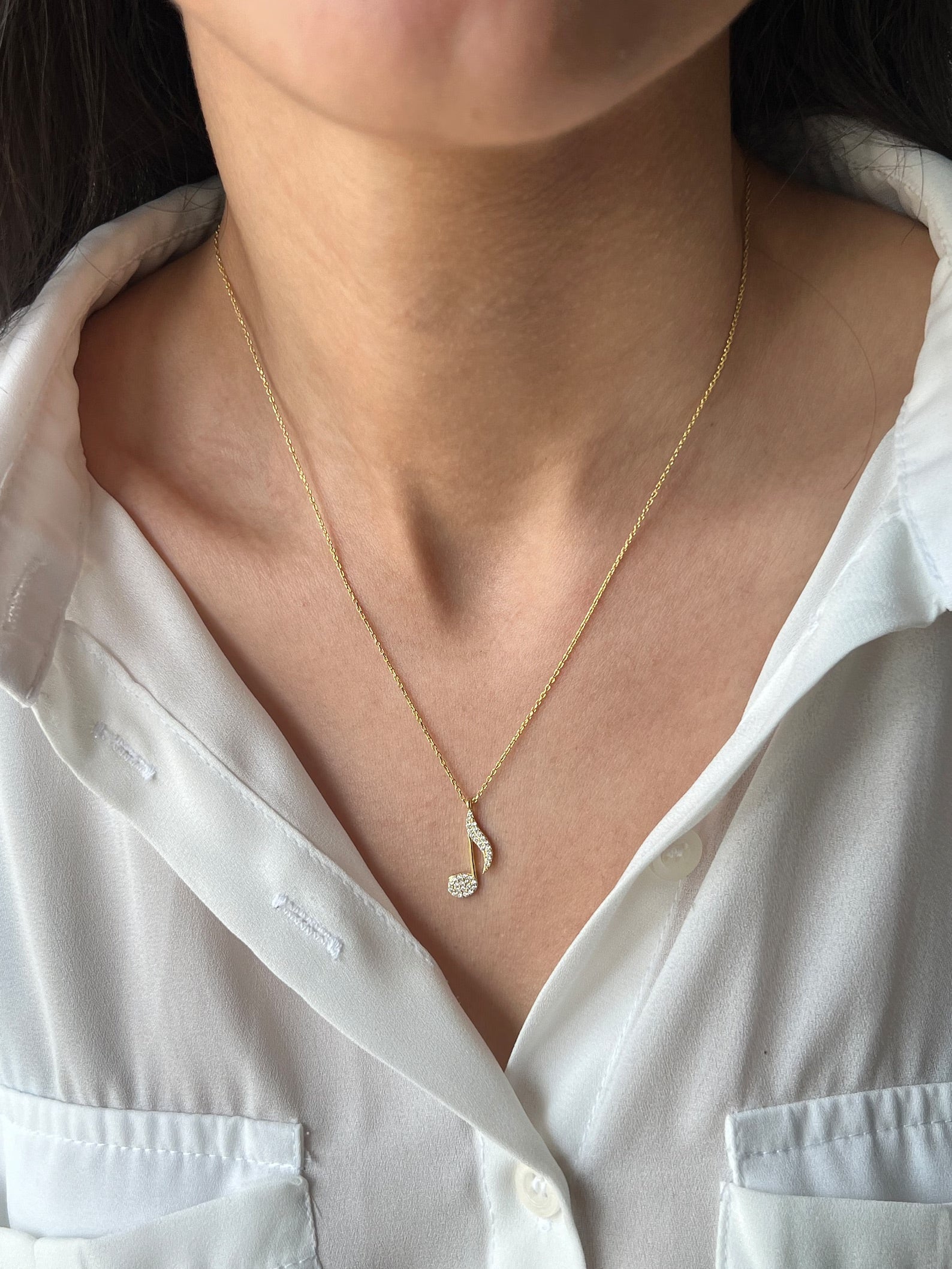 Musical Note Necklace - ARTSY SILVER
