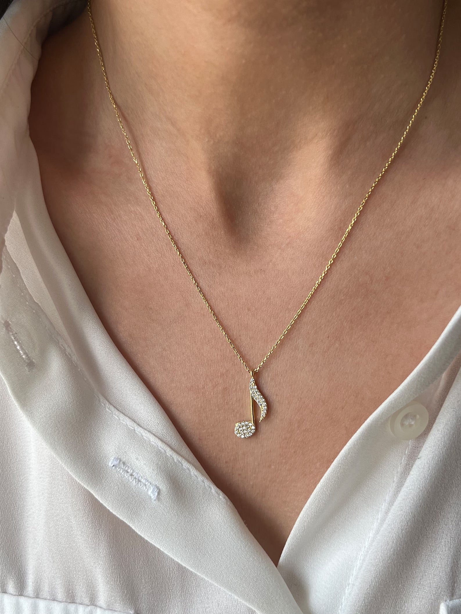 Musical Note Necklace - ARTSY SILVER